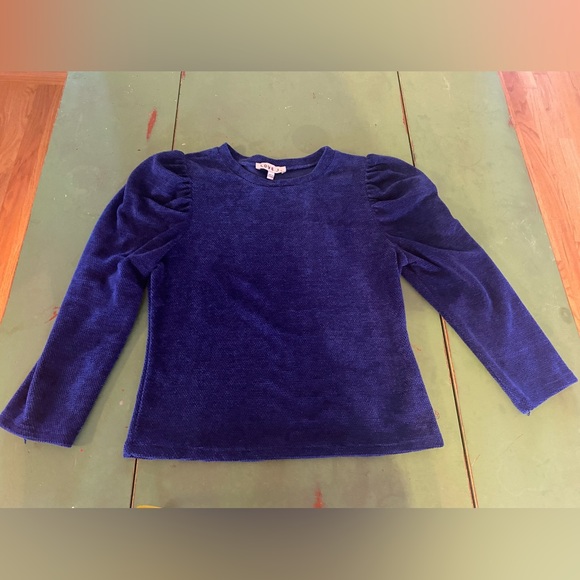 LOVE J Top Puffed Sleeve Gorgeous Royal Blue Slim Fit. 3/4 Sleeve Sweater Size M - Picture 8 of 8